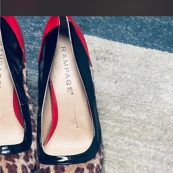 Rampage Red and Leopard Print Heels - Picture 6 of 8